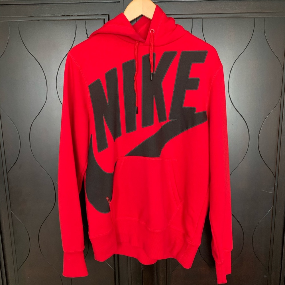 Nike Oversized Logo Hoodie in Red
